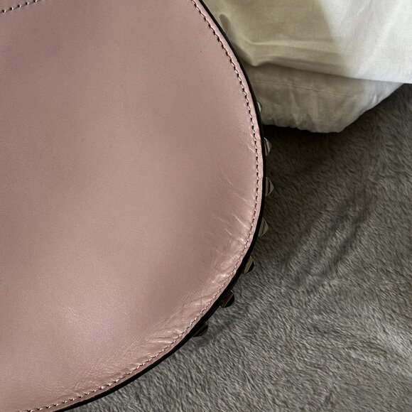 Rebecca Minkoff Blush Pink Skylar Studded Flap Crossbody Purse Handbag Leather - Picture 6 of 7